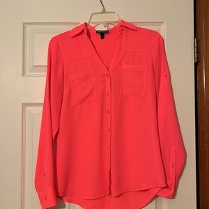 Express Hot Pink Button Down Shirt